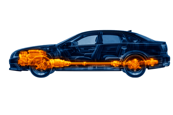 background picture featuring VDS' workplace filled with cars.